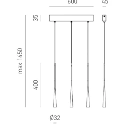 Lampadari Cucina-Gea Luce Lampadario da cucina led 16w 3000k nero dafne