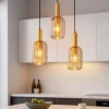 Lampadari Cucina-Selezionato da Mazzolaluce Lampadario da cucina 3 luci con portalampada in vetro
