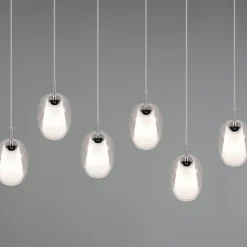 Lampadari Cucina-Selezionato da Mazzolaluce Lampadario da cucina 6 luci con paralumi in vetro