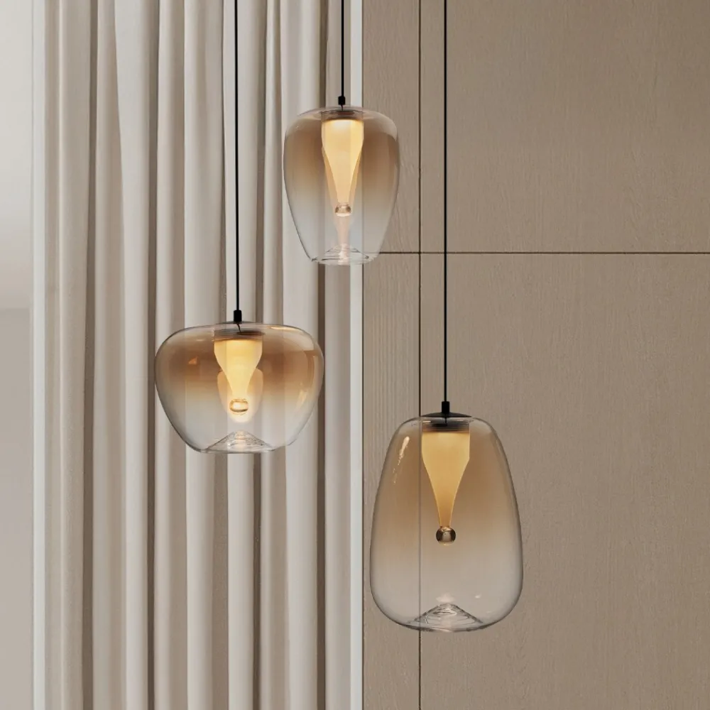 Lampadari Cucina-Selezionato da Mazzolaluce Lampadario da cucina 3 luci in vetro led 3000k design moderna