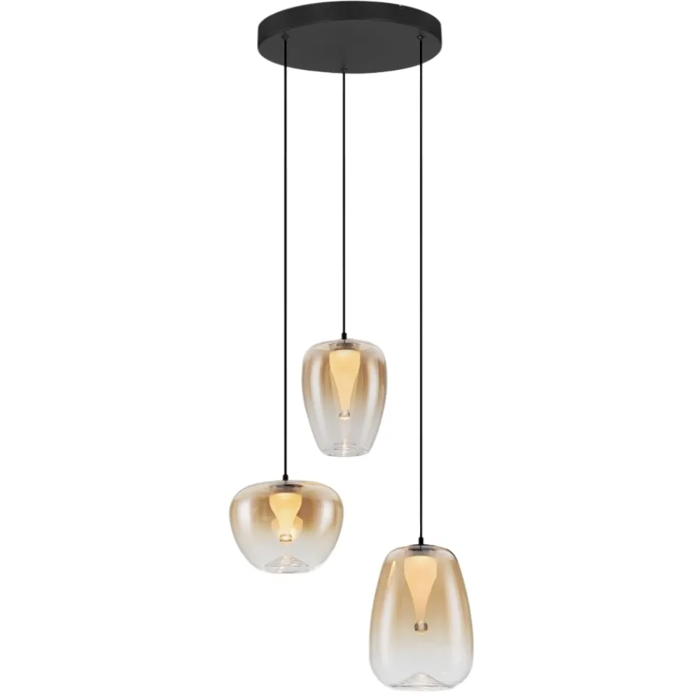 Lampadari Cucina-Selezionato da Mazzolaluce Lampadario da cucina 3 luci in vetro led 3000k design moderna