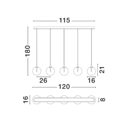 Lampadari Cucina-Selezionato da Mazzolaluce Lampadario da cucina 5 luci moderno led 3000k dimmerabile