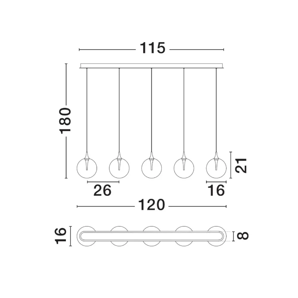 Lampadari Cucina-Selezionato da Mazzolaluce Lampadario da cucina 5 luci moderno led 3000k dimmerabile