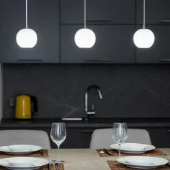 Lampadari Cucina-Gea Luce Lampadario da cucina 3 luci sfere led 3000k guya bianco