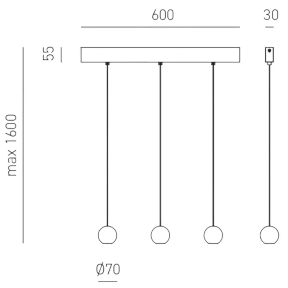 Lampadari Cucina-Gea Luce Lampadario da cucina 3 luci sfere led 3000k guya bianco