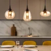 Lampadari Cucina-Selezionato da Mazzolaluce Lampadario da cucina 3 luci vetro ambrato