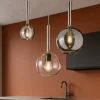 Lampadari Cucina-Top Light Lampadario da cucina 3 luci vetri cromo trasparente