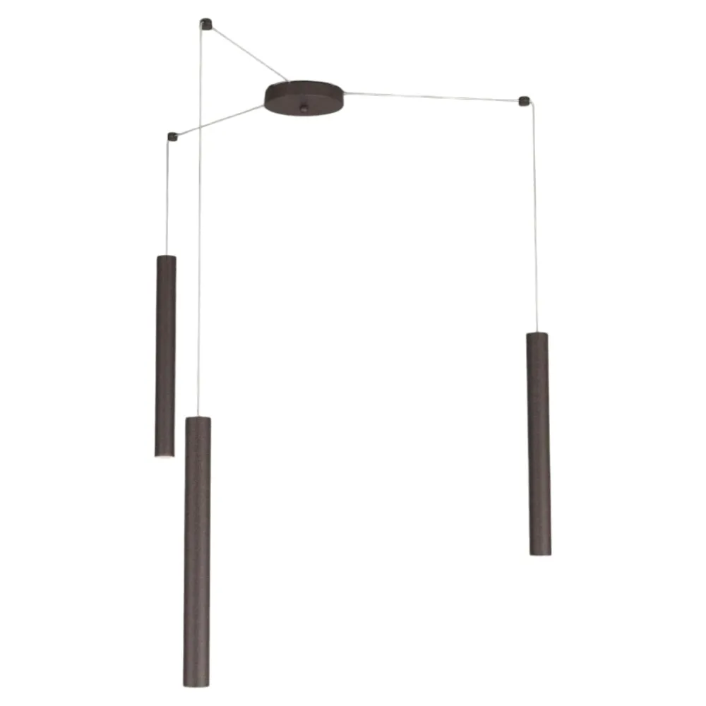 Lampadari Cucina-Top Light Lampadario da cucina marrone tre luci decentramento