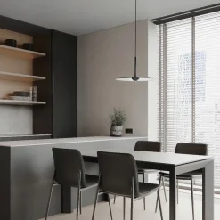 Lampadari Cucina-Selezionato da Mazzolaluce Lampadario da cucina minimal tonda nera led 3000k
