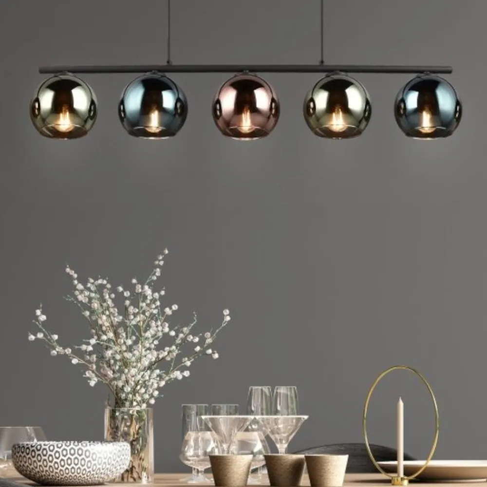 Lampadari Cucina-Selezionato da Mazzolaluce Lampadario da cucina moderna sfere effetto specchio multicolor
