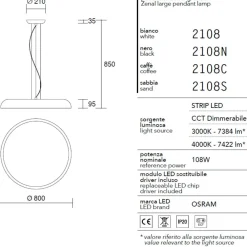 Lampadari Cucina-IsyLuce Lampadario da cucina moderna sabbia 108w 3000k 4000k dimmerabile zenal