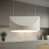 Lampadari Cucina-Vivida International Lampadario da cucina moderna bianco led 21w cct dimmerabile vivida tarp
