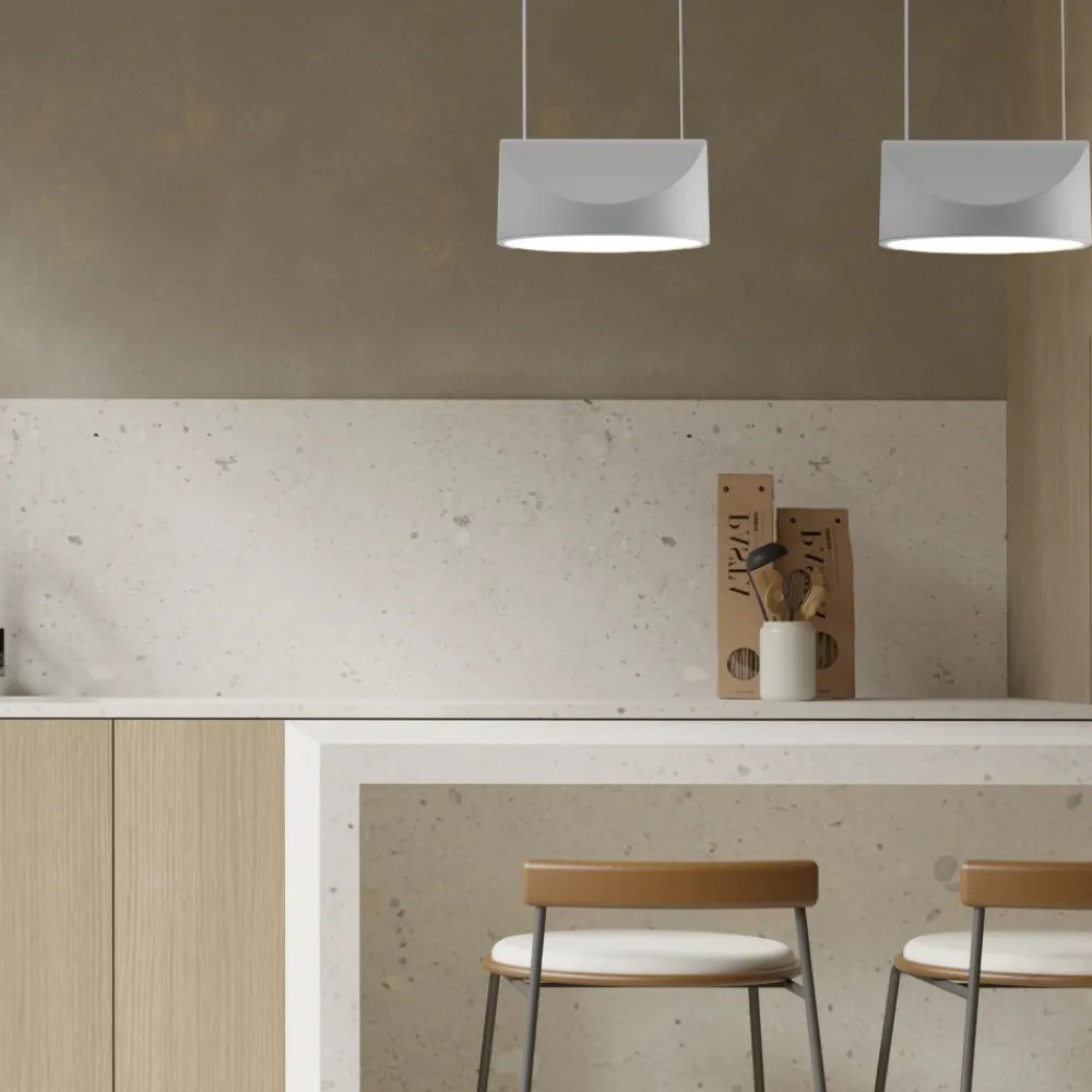 Lampadari Cucina-Vivida International Lampadario da cucina moderna bianco led 21w cct dimmerabile vivida tarp