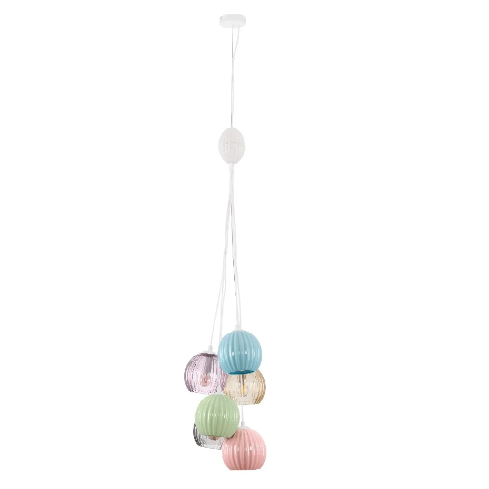 Lampadari Cucina-Selezionato da Mazzolaluce Lampadario da cucina moderna in ceramica e vetro 6 luci