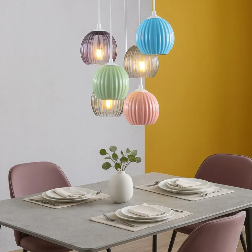 Lampadari Cucina-Selezionato da Mazzolaluce Lampadario da cucina moderna in ceramica e vetro 6 luci