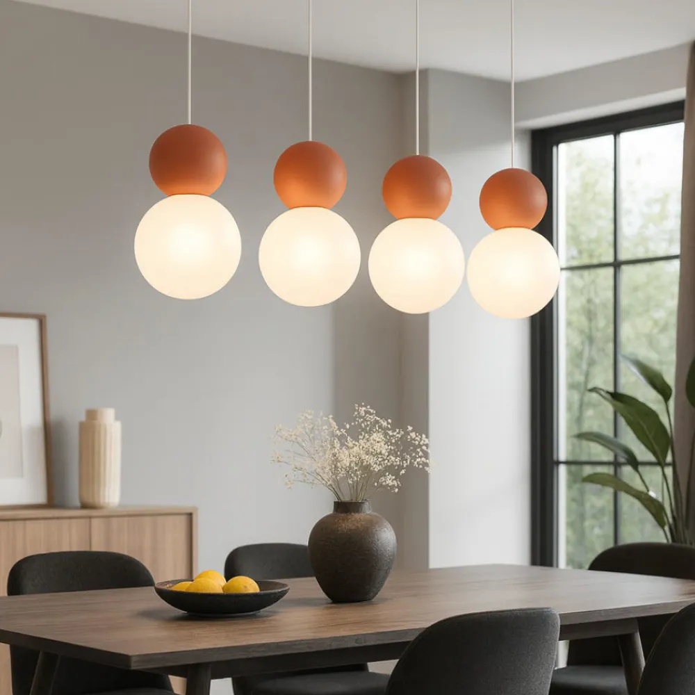 Lampadari Cucina-Top Light Lampadario da cucina moderna 4 luci terra rossa cottage