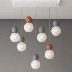 Lampadari Moderni-Top Light Lampadario da cucina moderna 7 luci sfere multicolor cottage
