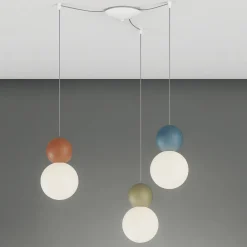 Lampadari Cucina-Top Light Lampadario da cucina multicolor 3 luci decentrate cottage
