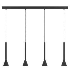 Lampadari Cucina-Eglo Lampadario da cucina nero oro 4 luci cortaderas