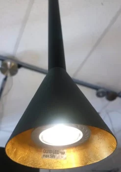 Lampadari Cucina-Eglo Lampadario da cucina nero oro 4 luci cortaderas
