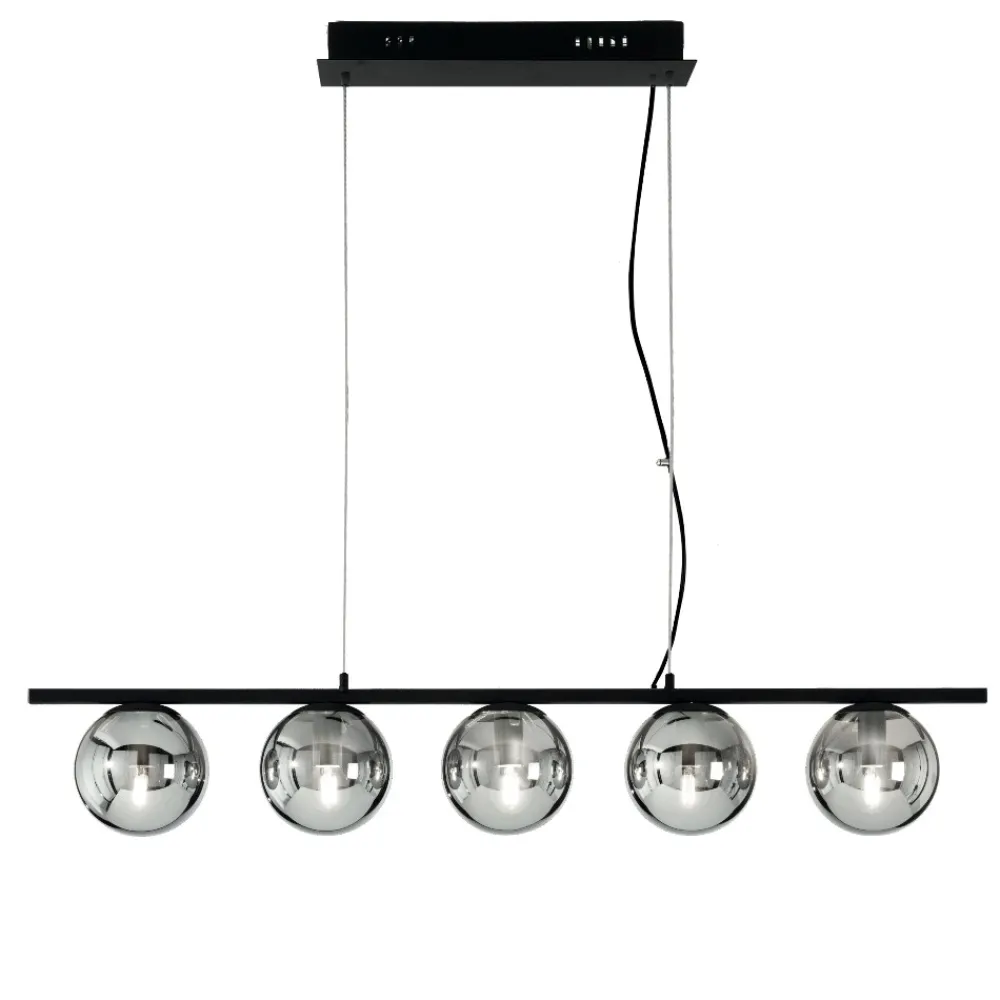 Lampadari Cucina-Ondaluce Lampadario da cucina nero so monile 5 luci