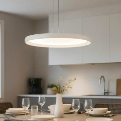 Lampadari Cucina-Top Light Lampadario da cucina plana bianco rotondo led 25w cct