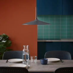Lampadari Cucina-Linea Light Lampadario da cucina poe plus grigio led 15w 3000k