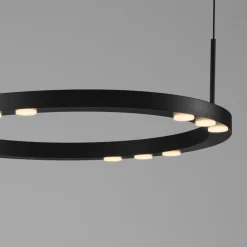 Lampadari Cucina-Selezionato da Mazzolaluce Lampadario da cucina rotondo nero led 3000k dimmerabile