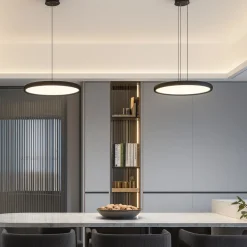 Lampadari Cucina-Top Light Lampadario da cucina plana nero rotondo led 25w cct