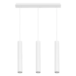 Lampadari Cucina-Selezionato da Mazzolaluce Lampadario da cucina tre luci cilindri bianco