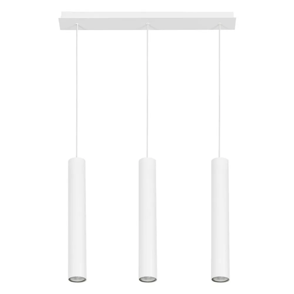 Lampadari Cucina-Selezionato da Mazzolaluce Lampadario da cucina tre luci cilindri bianco