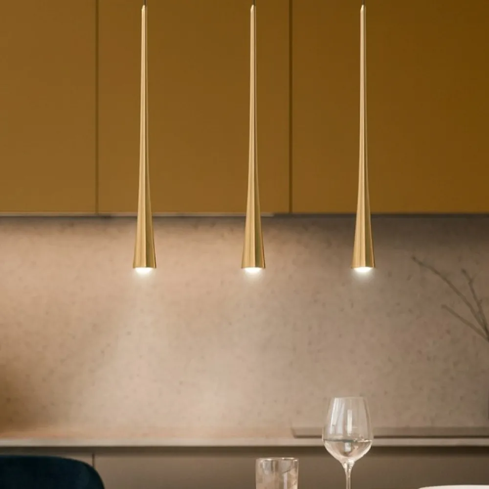 Lampadari Cucina-Gea Luce Lampadario da cucina tre luci led dafne 3000k oro