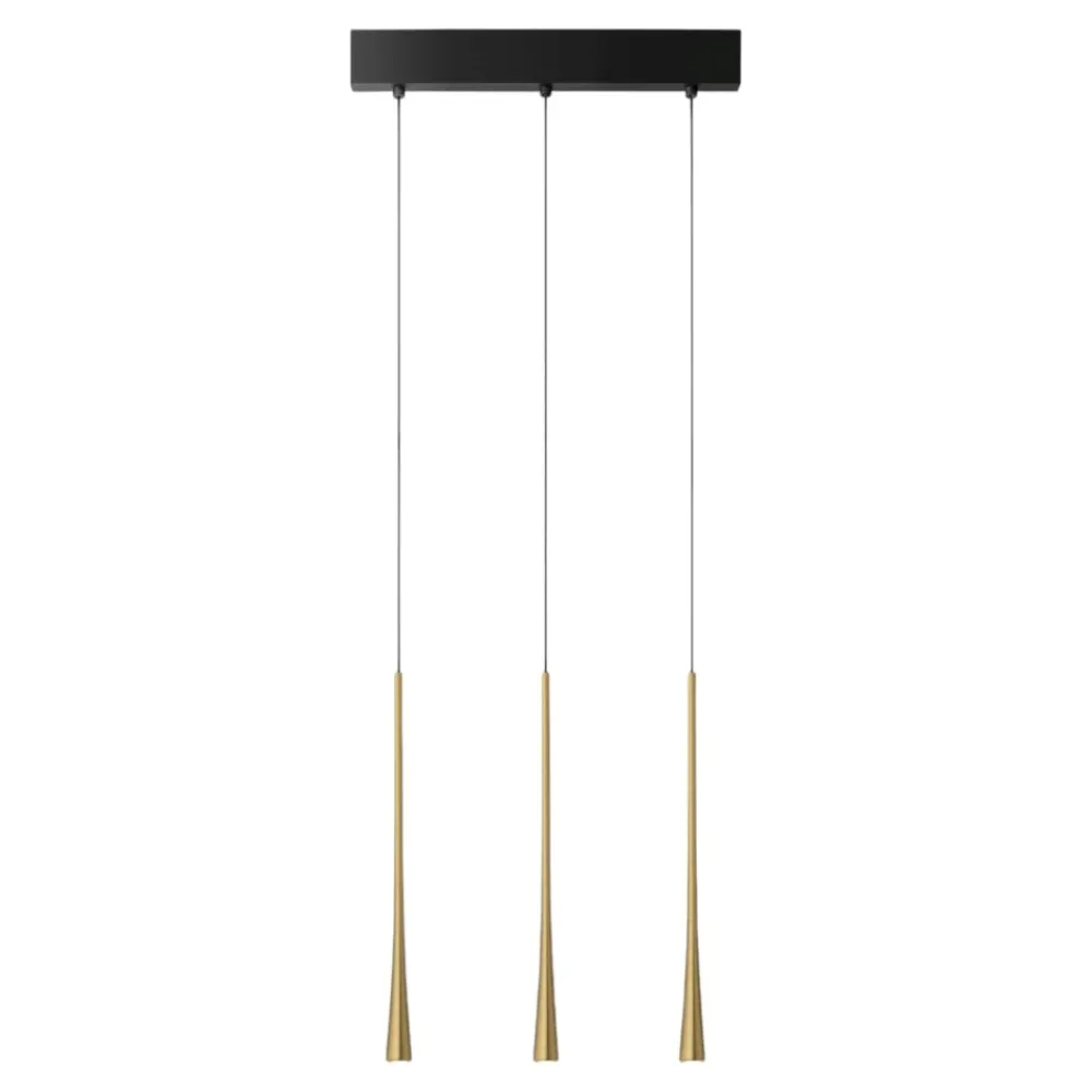 Lampadari Cucina-Gea Luce Lampadario da cucina tre luci led dafne 3000k oro