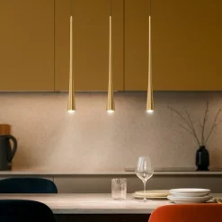 Lampadari Cucina-Gea Luce Lampadario da cucina tre luci led dafne 3000k oro