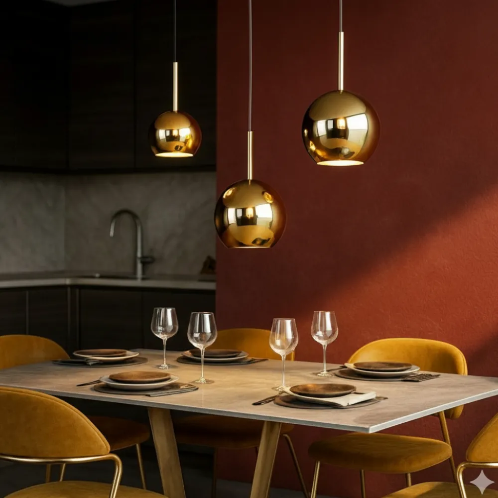 Lampadari Cucina-Top Light Lampadario da cucina vetri oro future