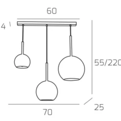 Lampadari Cucina-Top Light Lampadario da cucina vetri oro future