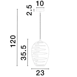 Lampadari Cucina-Selezionato da Mazzolaluce Lampadario da cucina vetro rigato trasparente