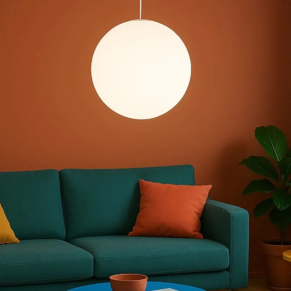 Lampadari Moderni-Linea Light Lampadario da esterno sfera bianca oh! p65