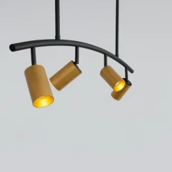 Lampadari Cucina-Selezionato da Mazzolaluce Lampadario da soffitto per cucina nero oro spot orientabili