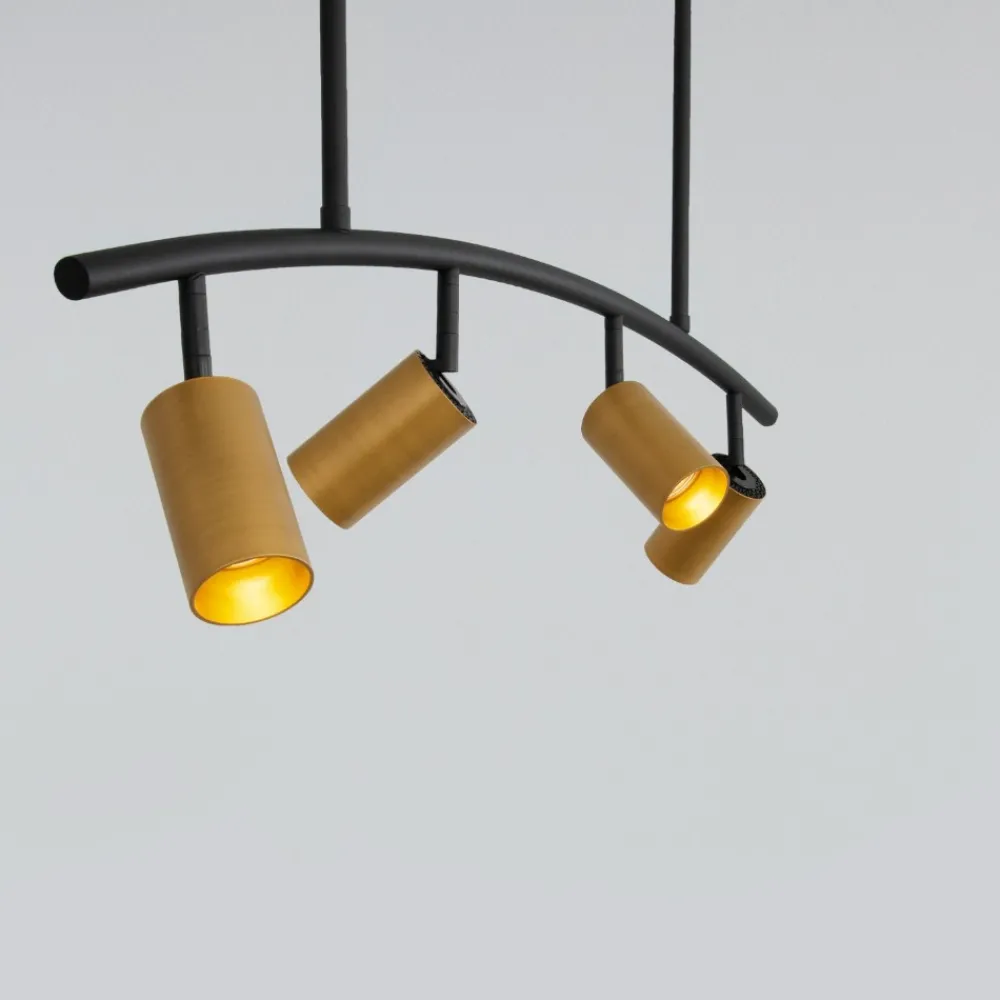Lampadari Cucina-Selezionato da Mazzolaluce Lampadario da soffitto per cucina nero oro spot orientabili