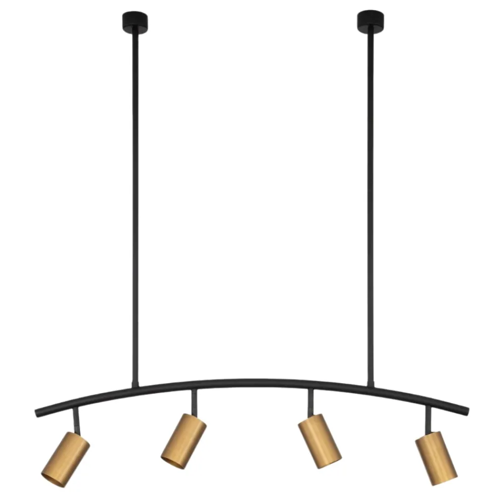 Lampadari Cucina-Selezionato da Mazzolaluce Lampadario da soffitto per cucina nero oro spot orientabili