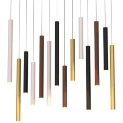 Lampadari Moderni-Selezionato da Mazzolaluce Lampadario da soggiorno moderno cilindri multicolor led 84w 3000k