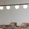 Lampadari Moderni-Selezionato da Mazzolaluce Lampadario da soggiorno nero sfere vetro led 32w 3200k moderno