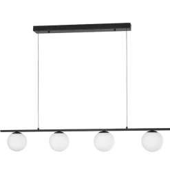 Lampadari Moderni-Selezionato da Mazzolaluce Lampadario da soggiorno nero sfere vetro led 32w 3200k moderno