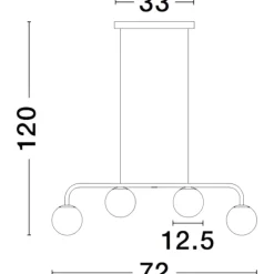 Lampadari Moderni-Selezionato da Mazzolaluce Lampadario da soggiorno nero sfere vetro led 32w 3200k moderno