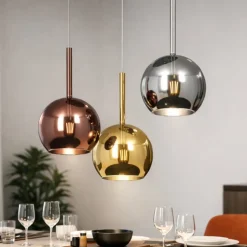 Lampadari Moderni-Top Light Lampadario da soggiorno vetri rame oro cromo