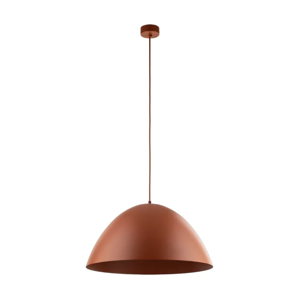 Lampadari Cucina-Selezionato da Mazzolaluce Lampadario da tavolo cupola di metallo 50cm colore mattone