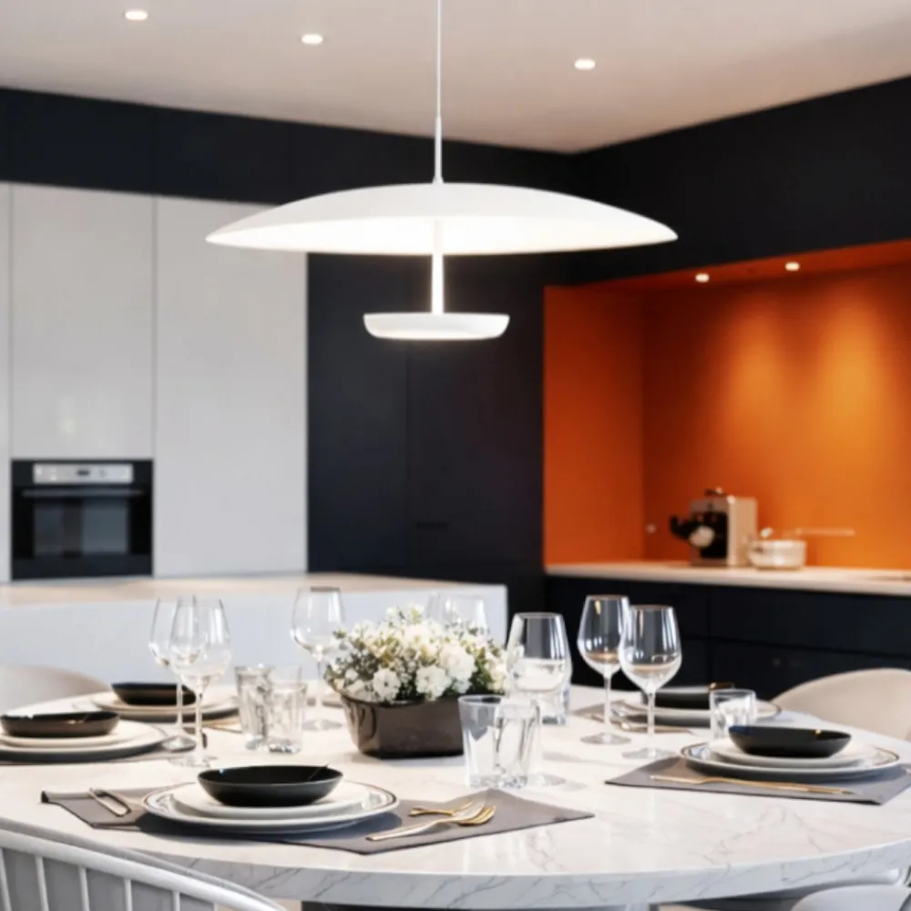 Lampadari Cucina-Fabas Luce Lampadario design bianco yuko per tavolo sala da pranzo