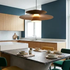 Lampadari Cucina-Selezionato da Mazzolaluce Lampadario design colore khaki per cucina tavolo da pranzo led dimmerabile