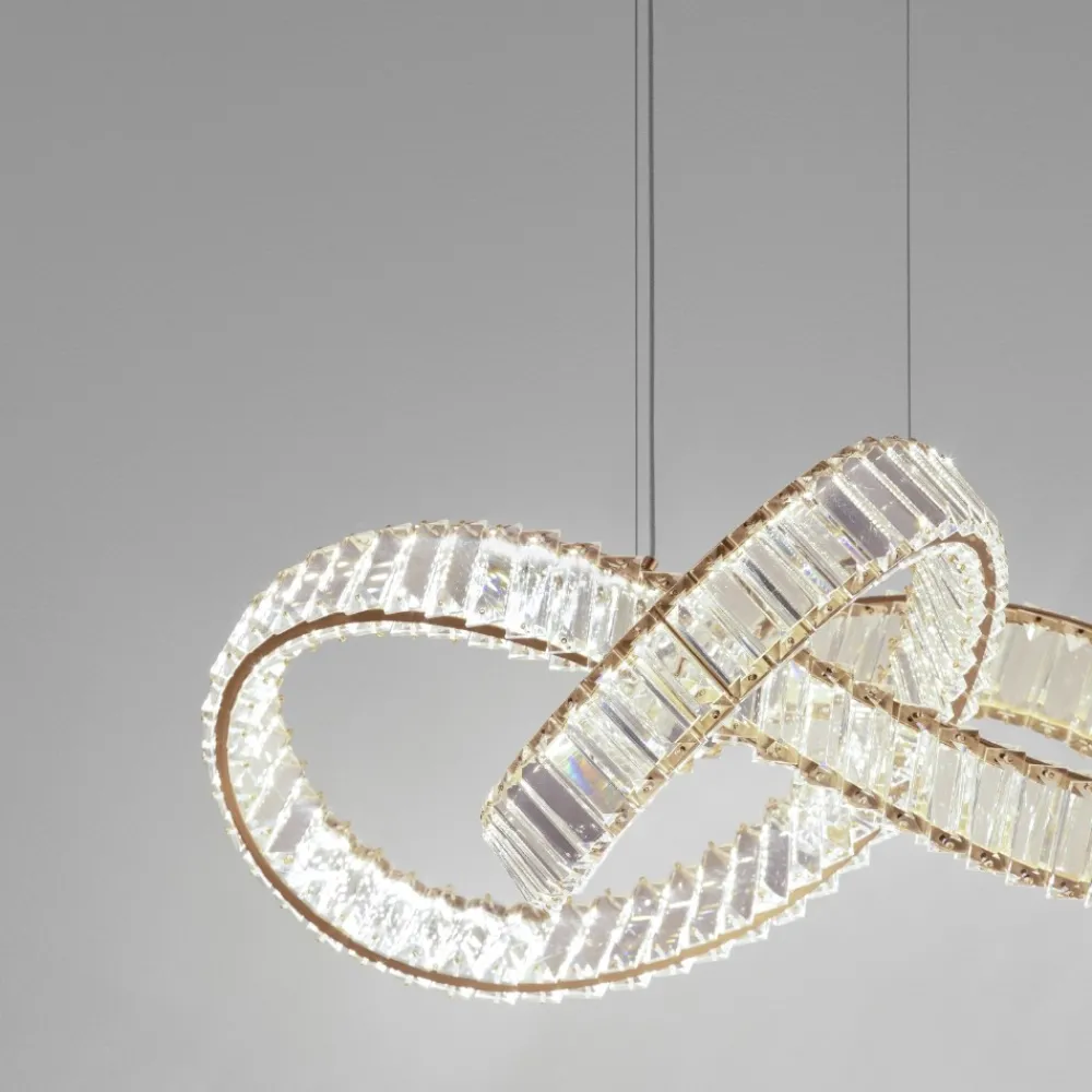 Lampadario Camera Da Letto-Selezionato da Mazzolaluce Lampadario design di cristallo dorato per stanza da letto